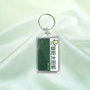 Clear Blank Photo Picture Keyrings Key Chains Inserts with customized sizes