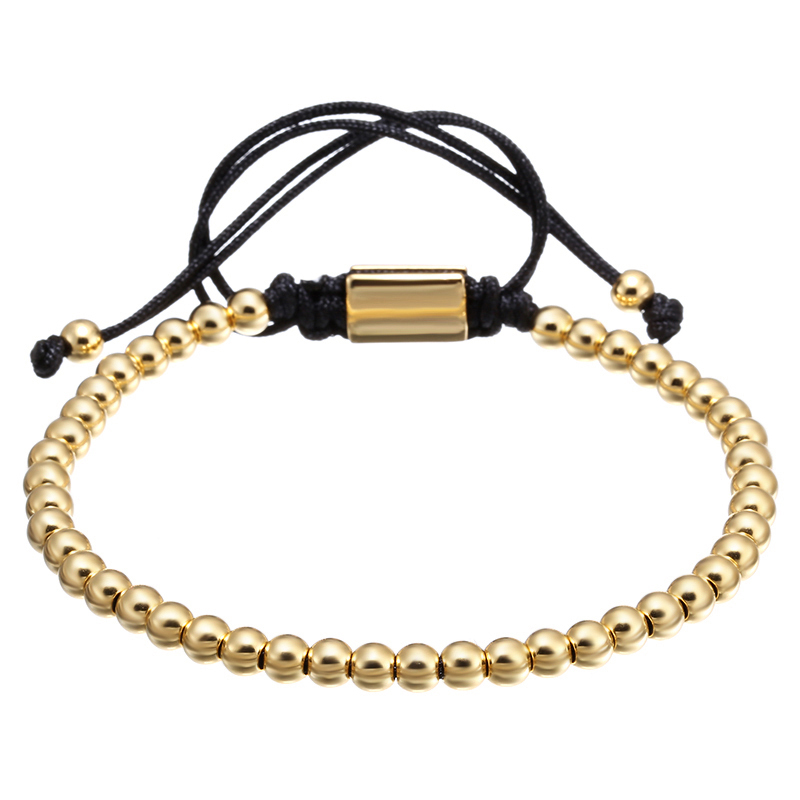 4mm Ronde Titane Acier Perles Tressé Macrame Bracelets