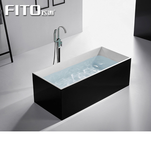 Baño popular <span class=keywords><strong>para</strong></span> adultos 2x2x4 <span class=keywords><strong>pies</strong></span> pequeño interior fundido negro piedra retanglular bañera de <span class=keywords><strong>hidromasaje</strong></span> - Product Image 3