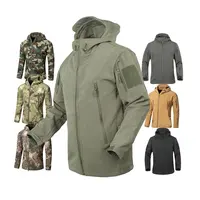 MenのArmy Fans Military Tactical Jacket Camouflage Waterproof Softshell Hoody Hiking Camping Jacket Coat Army Cargoes Jacket