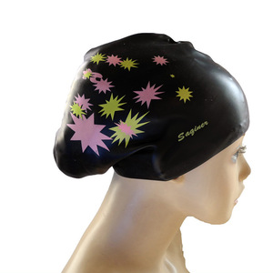 100% silikon Wasserdicht Schwimmen Mütze Hut für Frauen lange haar - Product Image 5