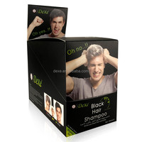 Shampooing Crème Colorant Capillaire Noir Permanent à Base de Plantes Sans Ammoniaque Couvre les Cheveux Gris Couleur Longue Durée 5 Minutes 25ml*10