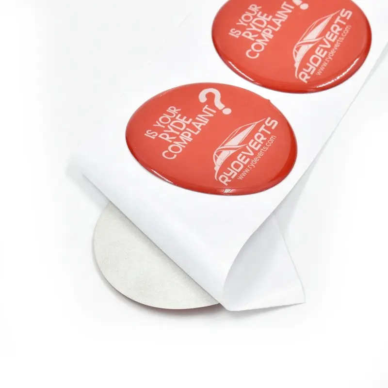 Etiqueta de domo de resina personalizada de fábrica, adesivo de pvc transparente impressão colorida de logotipo epóxi
