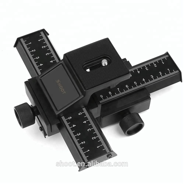 SHOOT Aluminum 4 Way Macro Focusing Rail Slider for DSLR Accessories Portable 10kg Load Capacity for Close-up Shooting