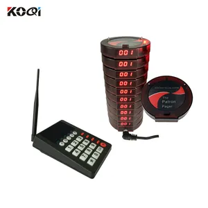Wireless coaster patron pager with receiver and keypads for coffee shop Restaurant club Service Equipment Guest paging system