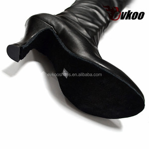 Sepatu Bot Kulit Kustom Evkodance Kualitas Tinggi Ujung Tertutup Sepatu Dansa Tunggal Suede <span class=keywords><strong>Ballroom</strong></span> Sepatu Dansa Wanita Mode