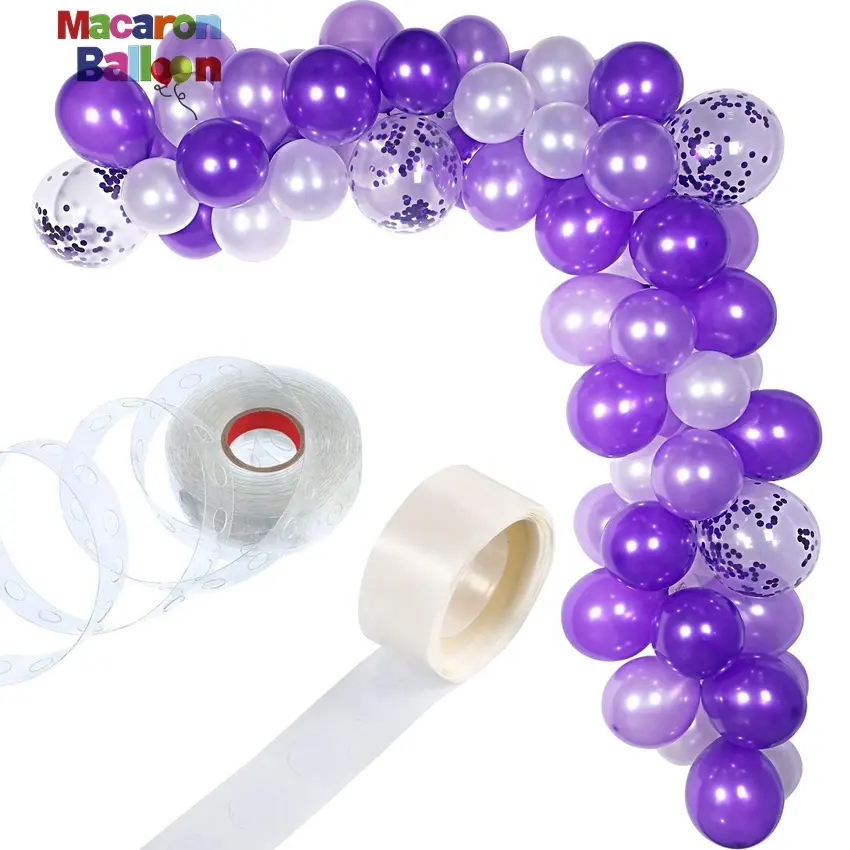 112 pezzi palloncino ghirlanda Kit palloncino arco ghirlanda per decorazioni festa di compleanno matrimonio (bianco viola) KK10
