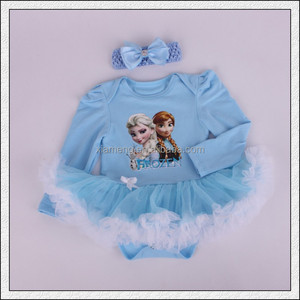 2016 summer blue print baby jumpsuit baby frozen girl rompers/<span class=keywords><strong>Elsa</strong></span> and <span class=keywords><strong>Anna</strong></span> - Product Image 1