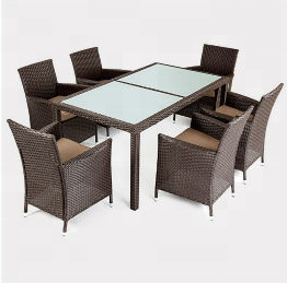 Conjunto de muebles de jardín de mimbre <span class=keywords><strong>Ratan</strong></span> con silla de comedor y mesa. - Product Image 4