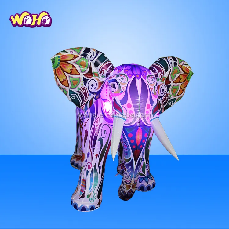 Giant Customized Giant Led Inflatable Elephant Mascot Decoration