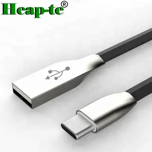 בסיטונאות oneplus שטוח כבל-1m USB Type-C Cable USB 3.1 Type C Cable Flat Charging USB-C Charger Cord for Samsung S8 Xmi HW P9 P10 LG OnePlus