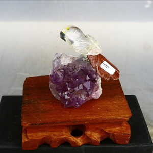 Pietra minerale naturale intaglio animali uccelli ametista Cluster artigianato di cristallo - Product Image 4
