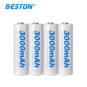 4pcs AA 3,0 AH batterie BESTON Hohe Kapazität Ni-Mh AA3000 Akku Für Taschenlampe