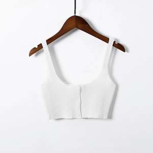 2022 R30279S, оптовая продажа, лидер продаж, Летний Новый стиль, модный однотонный вязаный облегающий жилет, топ, женские топы, блузки - Product Image 4