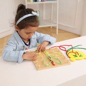 Diy personalizado clásico de madera Montessori sensorial juguetes de goma con cadena para enseñar a los niños - Product Image 6