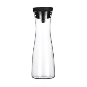 Jarra de agua de 780ml/jarra/filtro de jarra resistente al calor vidrio de borosilicato tapa de acero inoxidable café fiesta whisky-botella de vidrio