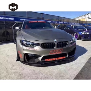 Para <span class=keywords><strong>BMW</strong></span> M3 F80 M4 F82 fibra de carbono PSM Body Kit doble labios delanteros difusor trasero faldones laterales Spoiler maletero ala parachoques delantero - Product Image 2