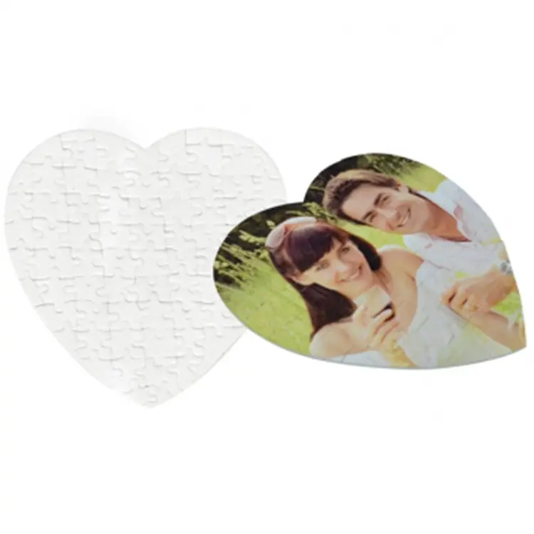 High quality sublimation blank paper jigsaw puzzle heart shape