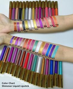 Private Label 30-Color Liquid Lipstick High Pigment Metallic Lip Gloss Tubes Mineral-Based with <strong>MSDS</strong> <strong>Certification</strong>
