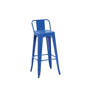 Moderno multicolor de alta pierna de Metal silla taburete con respaldo - Product Image 1