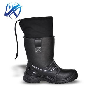 Bottes de sécurité d'hiver avec tige en cuir véritable, semelle intermédiaire en EVA, doublure en maille, embout en acier pour unisexe, utilisables en été, automne et hiver - Product Image 4
