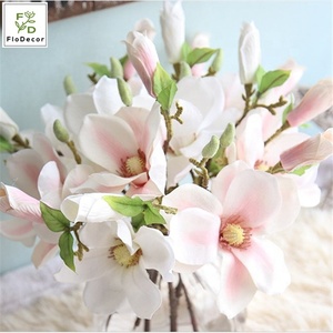 Fleurs de <span class=keywords><strong>Magnolia</strong></span> Artificielles Pas Chères en Tissu de Soie Centre de Table Maison Décoration de Fête de Mariage Arrangement Floral - Product Image 3