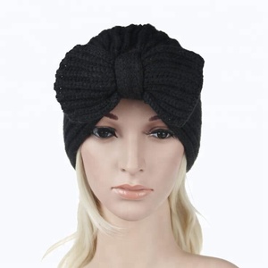 2022 nouveau chapeau d'hiver pour femmes mode grand arc <span class=keywords><strong>Beanie</strong></span> Turban chapeau tricot Bonnet <span class=keywords><strong>Femme</strong></span> - Product Image 2