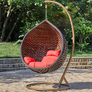 Appeso uovo sedia a dondolo con il basamento, Altalena cuscino del sedile di spessore nido di uccello sedia appesa indietro con il cuscino - Product Image 5
