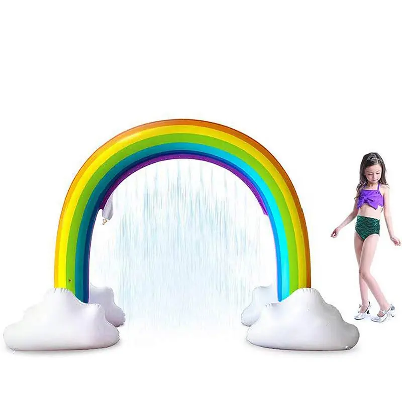 Inflatable इंद्रधनुष आर्क बुझाने, Inflatable पानी के छिड़काव इंद्रधनुष आउटडोर गर्मियों में पानी स्प्रे शांत खेलने मज़ा खिलौना