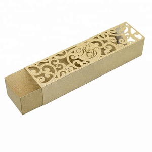 Scatola di inviti a <span class=keywords><strong>nozze</strong></span> con taglio Laser con <span class=keywords><strong>invito</strong></span> Glitter personalizzato per inviti a scorrimento - Product Image 1