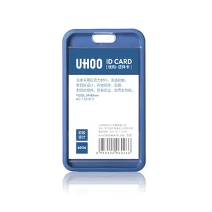 UHOO impermeável vertical alta transparente acrílico TPR id card holder escritório criativo trabalho nome crachá titular