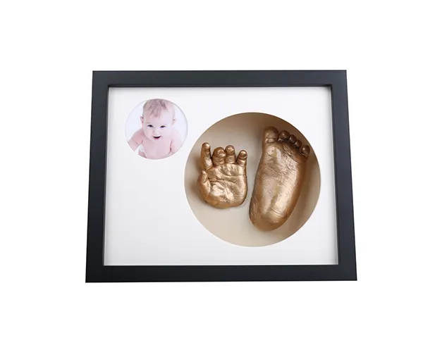 Baby Cadeau Home Decor Diy 3D Hand Casting Frame Kits Foto Baby Opdruk Ce Oem Wit, houten Kleur Of Andere Aangepaste Kleur