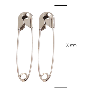 Mittelgroße Silberne Metall-Sicherheitsnadeln Hochwertige Büromaterialien Rostfreie Vernickelte 38mm / 1,5 Zoll Robuste Quilt-Nadeln für Kleidung - Product Image 2