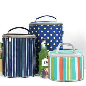 Wholesale Custom Cylindrical Oxford Waterproof <strong>Bottle</strong> <strong>Cooler</strong> <strong>Bag</strong> Aluminum Foil Insulated Food Fruit Lunch <strong>Bag</strong> With Strap - Product Image 1