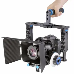 YELANGU Profesional handheld DSLR Camera Cage Kit Dengan Follow Focus + Matte Box untuk kamera video