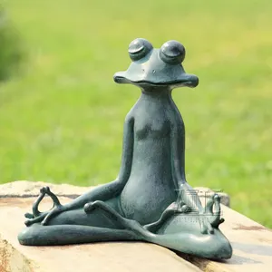 Statue de jardin de grenouille en Bronze, artisanal fin, décoration d'extérieur