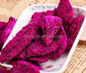 Healthy non-added fruit snack sliced red dragon fruit freeze-dried food