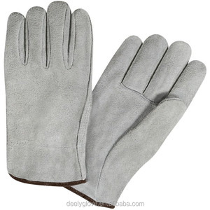 Economy price style leather match cow Working gloves <span class=keywords><strong>the</strong></span> handler - Product Image 1