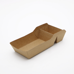Boîte à lunch jetable biodégradable, ml plateau jetable en pâte de papier à 2 compartiments pour le poulet frit - Product Image 3