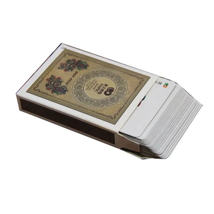 Baralho de cartão impresso personalizado, decalque para dois lados caixa de baralho personalizado cartas de jogo de poker nap com serviço pro