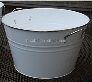 Classic Large Capacity Galvanized Metal Oval Cool <strong>Drink</strong> Tub <strong>Ice</strong> <strong>Bucket</strong> for Party - Product Image 3