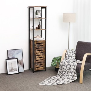 Gabinete <span class=keywords><strong>de</strong></span> <span class=keywords><strong>Almacenamiento</strong></span> Lateral <span class=keywords><strong>de</strong></span> Madera Alto, Delgado y Estrecho para Sala <span class=keywords><strong>de</strong></span> Estar, Estilo Industrial Antiguo <span class=keywords><strong>VASAGLE</strong></span>, con 3 Estantes - Product Image 3