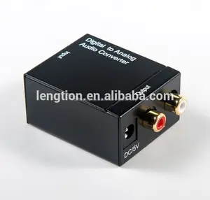 Digital coaxial ótica toslink sinal de áudio analógico para conversor adaptador rca l/r