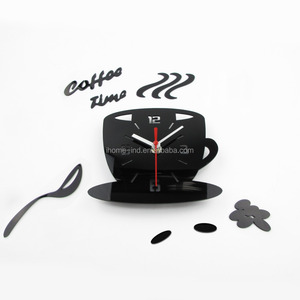 Modern Luxury Coffee Cup <strong>Wall</strong> <strong>Clock</strong> Unique DIY Home Decorative Quartz <strong>Kitchen</strong> <strong>Wall</strong> <strong>Clocks</strong> Mirror Sticker Acrylic Design - Product Image 2