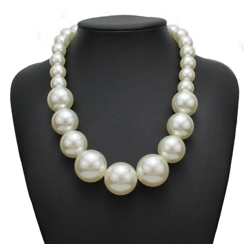 Big Pearl Choker Necklace Statement Jewelry for Women
