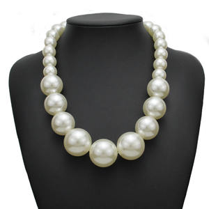 Collar de Perlas Grandes para Mujer, Diseño de Gargantilla, Collar de Perlas para Novia, Joyería de <span class=keywords><strong>Moda</strong></span> para Fiestas, Accesorios con Cuentas - Product Image 1