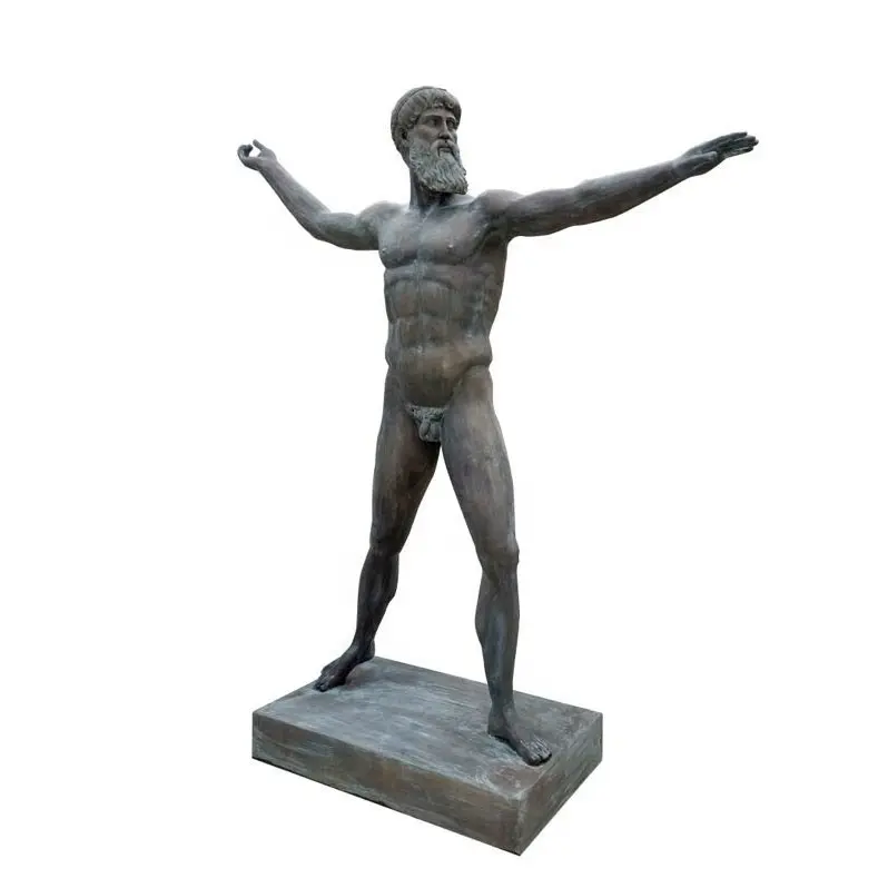 그리스 신화학 금속 예술 청동 실물 크기 Poseidon Anicient 동상 조각품