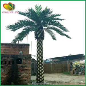 Usine prix en fiber de verre grand décoration extérieure artificielle palmier dattier