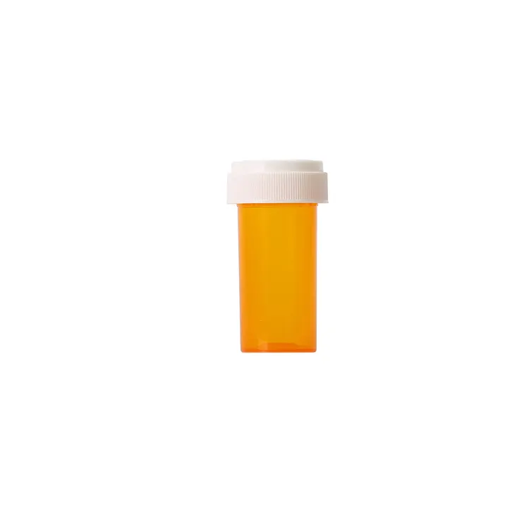 13DR Plastik PP Medis Botol dengan Reversible Cap Amber Botol Obat