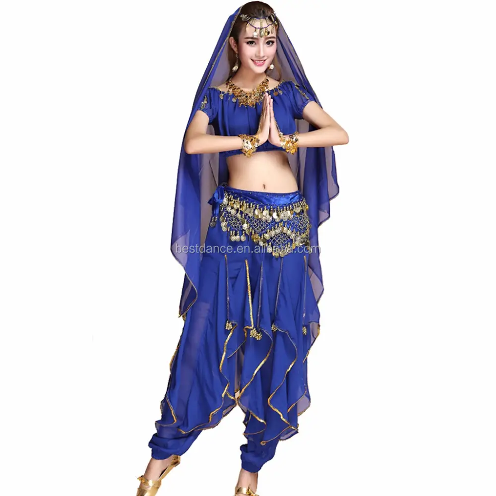 BestDance Belly Dance Set Costume adulto Bollywood arabo Harem pantaloni reggiseno cintura superiore